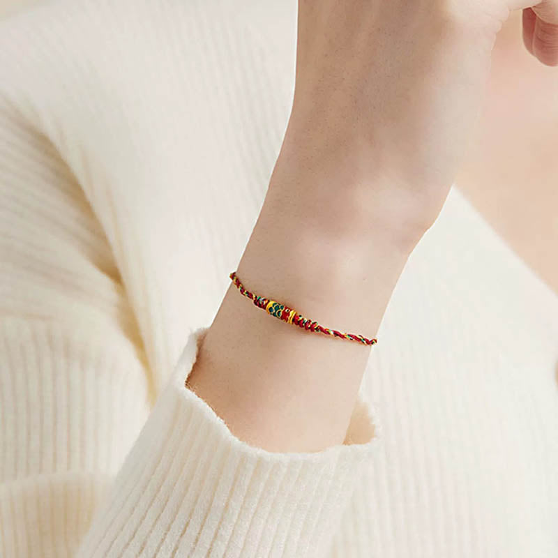 Bracelet tressé artisanal en forme de poisson koï, richesse et prospérité