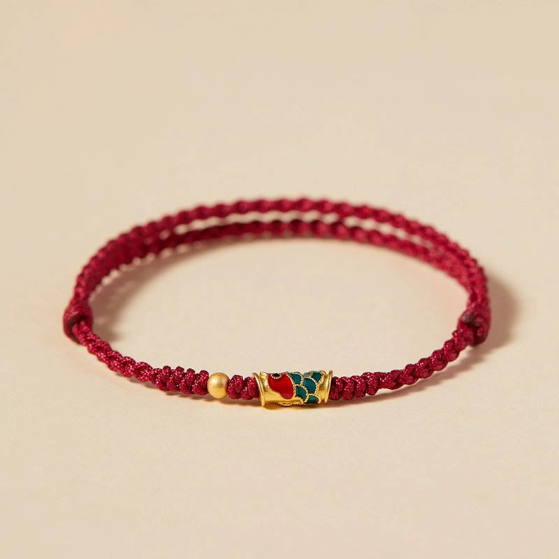 Bracelet tressé artisanal en forme de poisson koï, richesse et prospérité