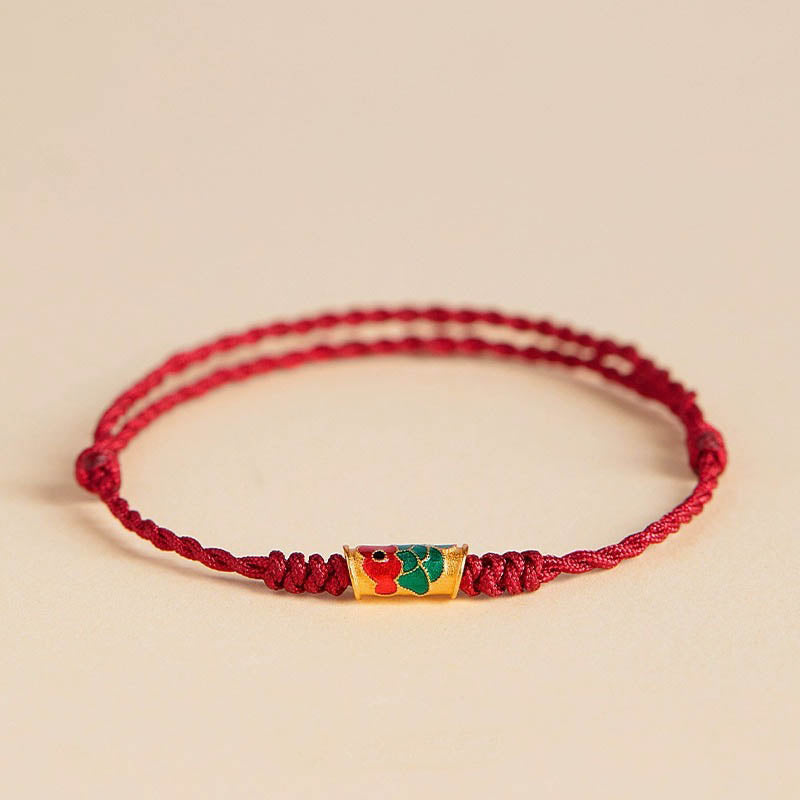Bracelet tressé artisanal en forme de poisson koï, richesse et prospérité