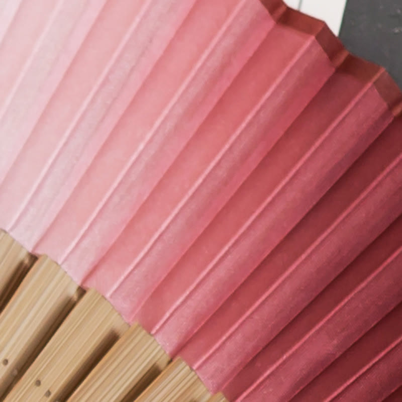 Éventail pliable en bambou dégradé pour décoration spirituelle