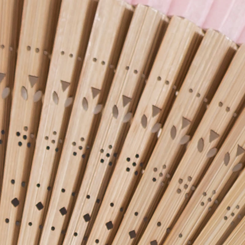 Éventail pliable en bambou dégradé pour décoration spirituelle