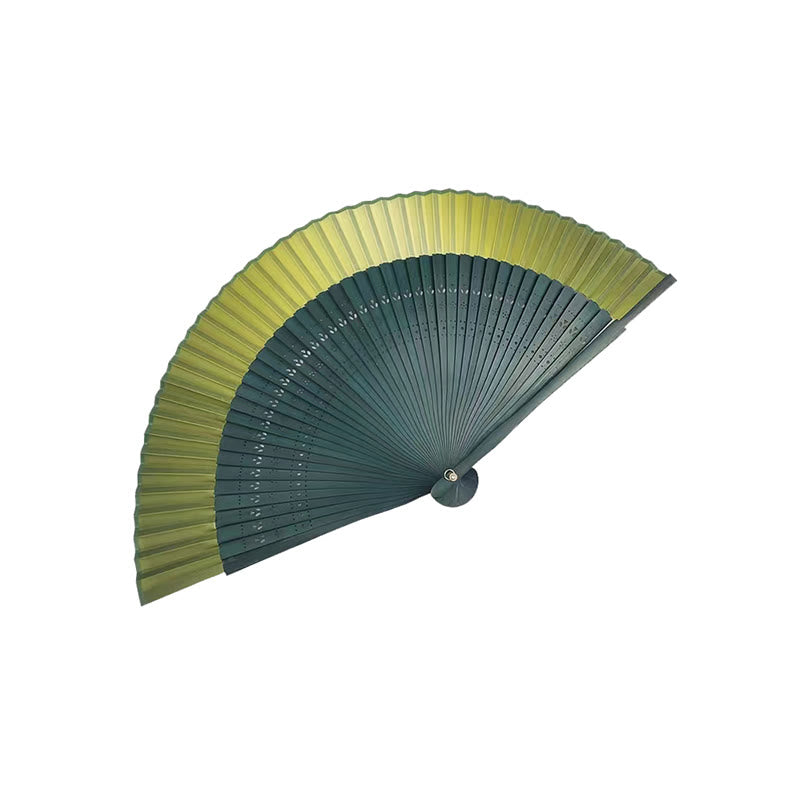 Éventail pliable en bambou dégradé pour décoration spirituelle