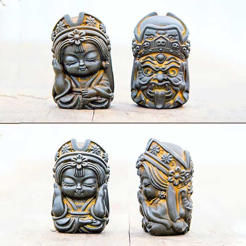 Statue de Zakiram en résine faite à la main de 7 cm, en poudre de fer rouillé