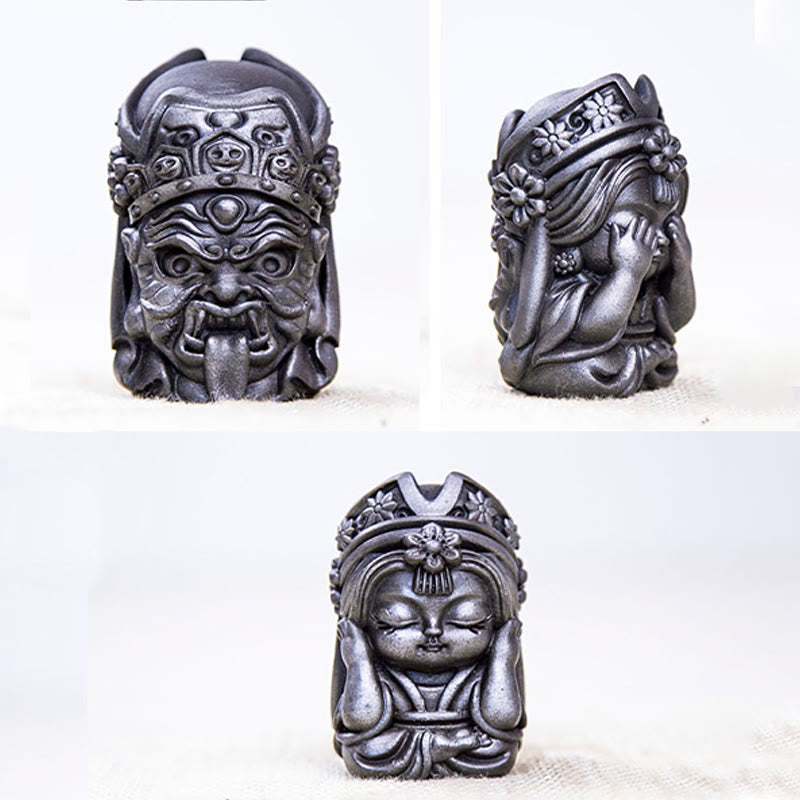 Statue de Zakiram en résine faite à la main de 7 cm, en poudre de fer rouillé