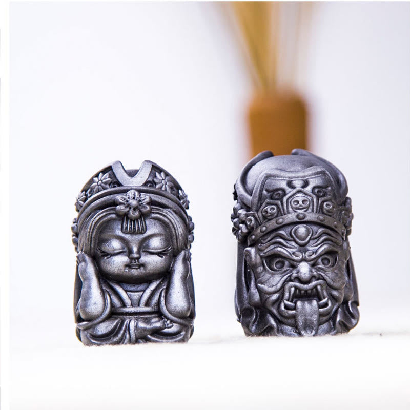 Statue de Zakiram en résine faite à la main de 7 cm, en poudre de fer rouillé