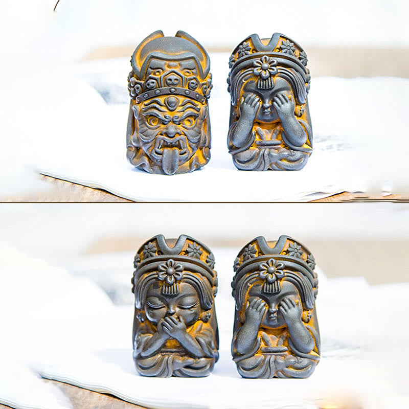 Statue de Zakiram en résine faite à la main de 7 cm, en poudre de fer rouillé