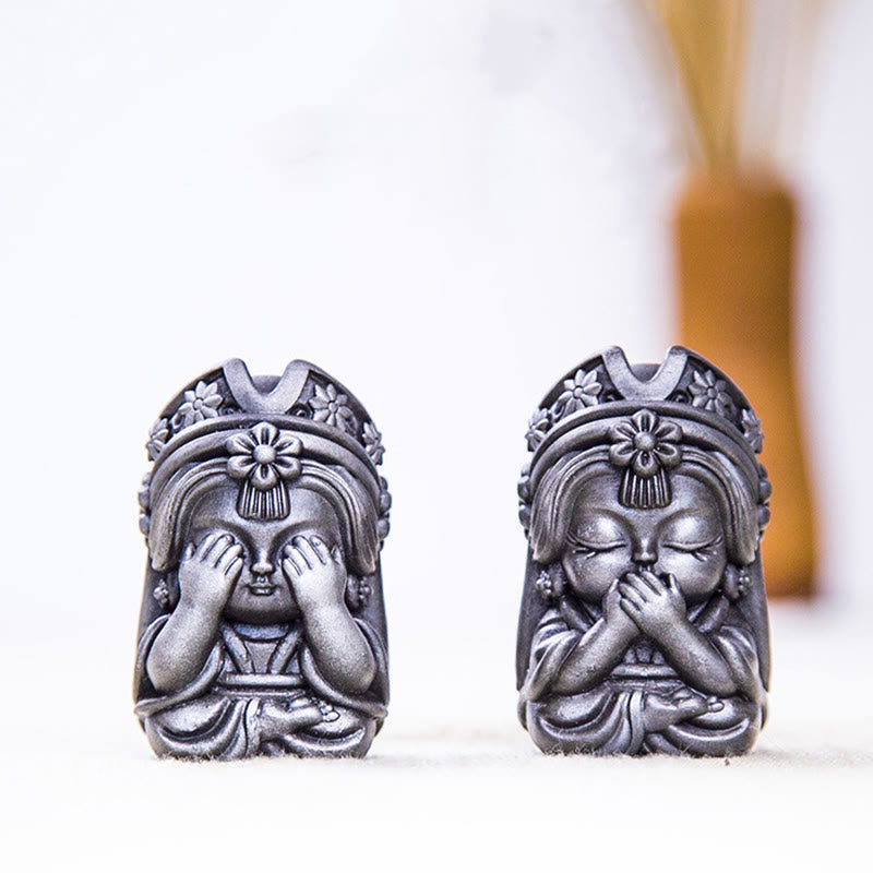 Statue de Zakiram en résine faite à la main de 7 cm, en poudre de fer rouillé