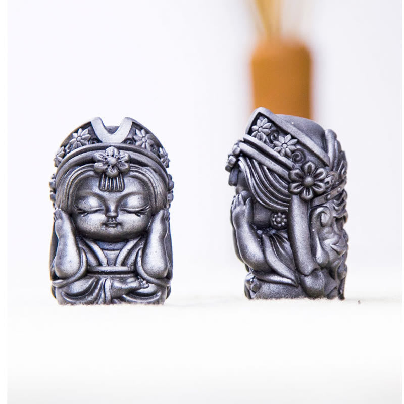 Statue de Zakiram en résine faite à la main de 7 cm, en poudre de fer rouillé