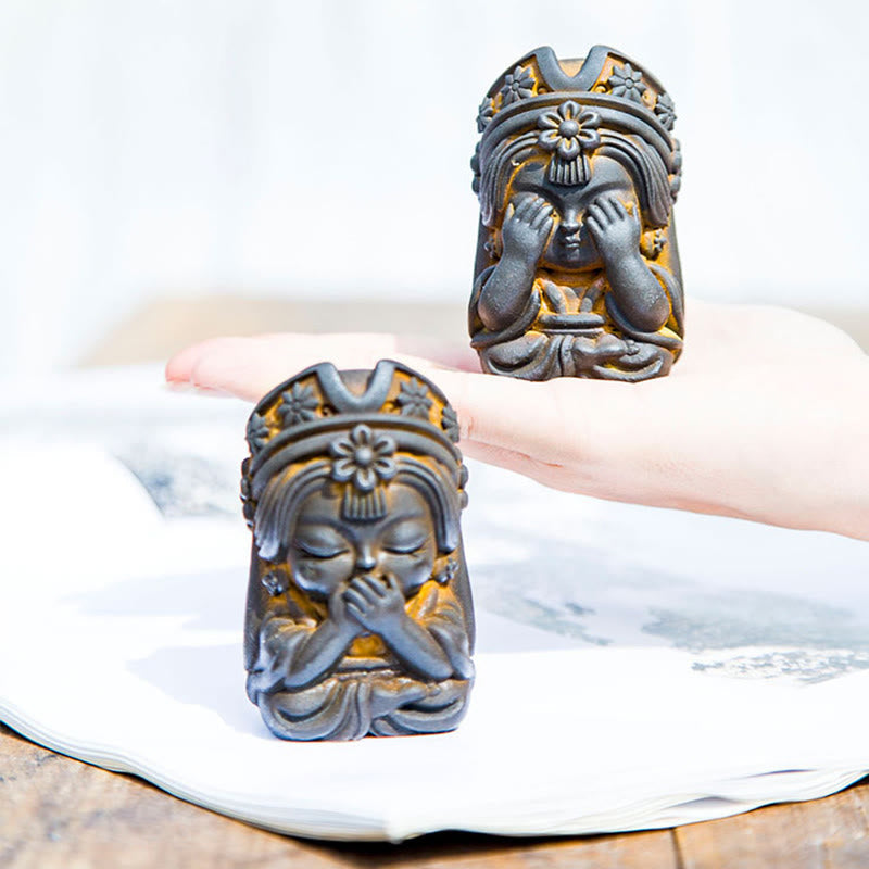 Statue de Zakiram en résine faite à la main de 7 cm, en poudre de fer rouillé
