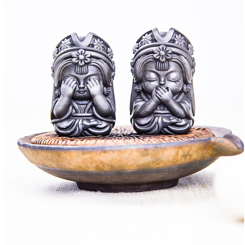 Statue de Zakiram en résine faite à la main de 7 cm, en poudre de fer rouillé