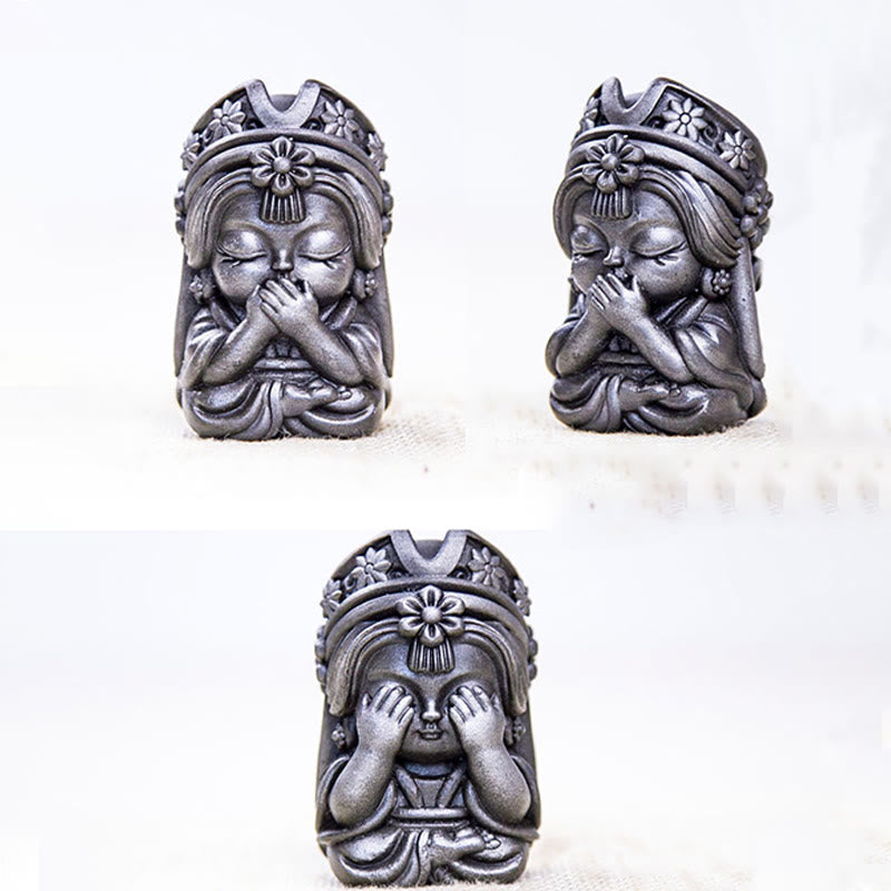 Statue de Zakiram en résine faite à la main de 7 cm, en poudre de fer rouillé