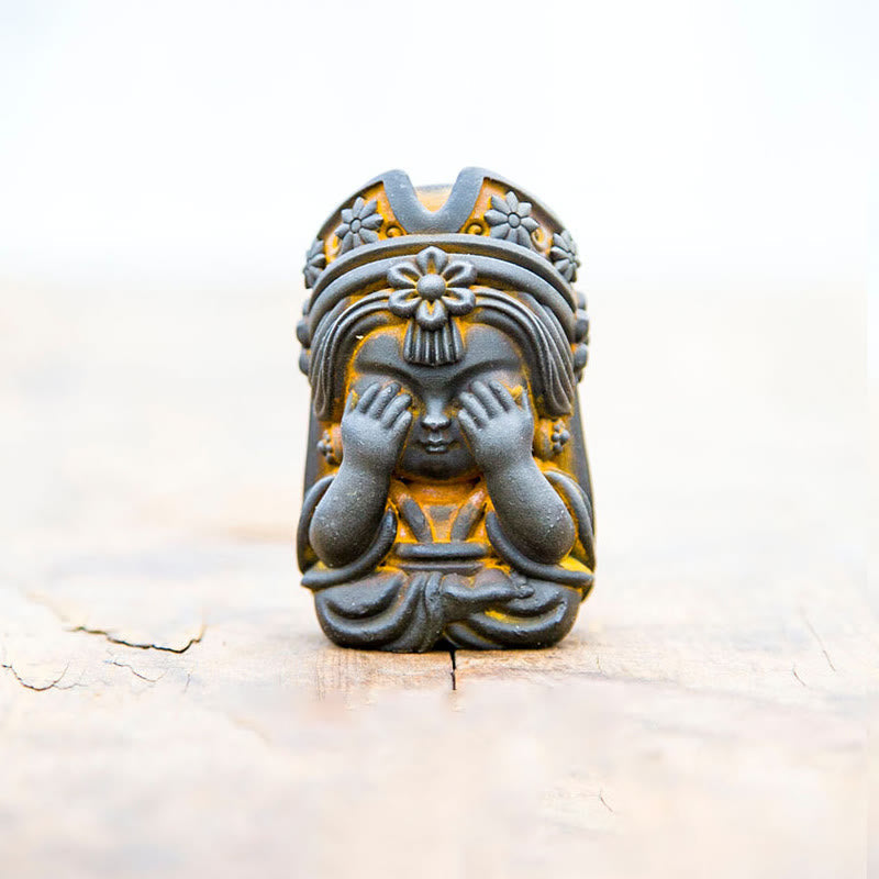 Statue de Zakiram en résine faite à la main de 7 cm, en poudre de fer rouillé