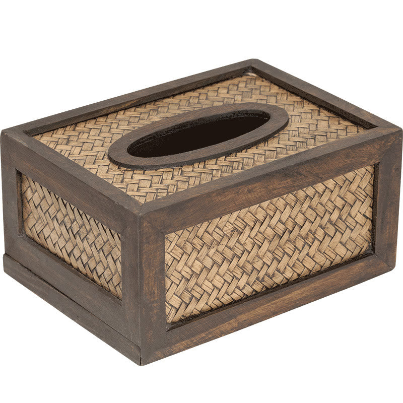 Boîte à mouchoirs en bambou faite à la main pour une décoration zen
