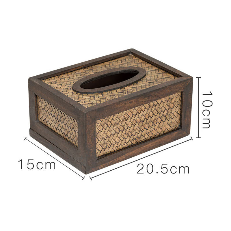 Boîte à mouchoirs en bambou faite à la main pour une décoration zen