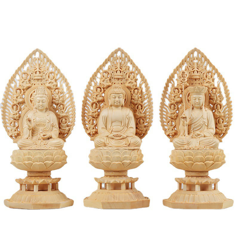 Statue de Bouddha en buis faite à la main pour la décoration de la maison
