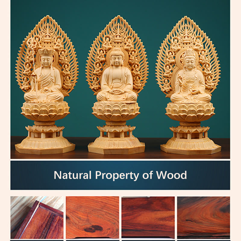 Statue de Bouddha en buis faite à la main pour la décoration de la maison