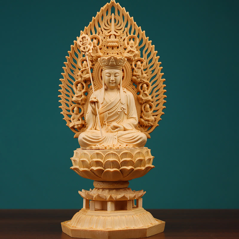 Statue de Bouddha en buis faite à la main pour la décoration de la maison