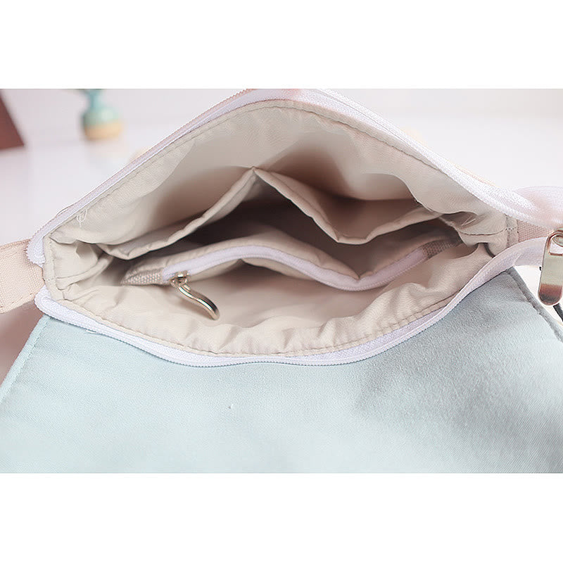 Sac bandoulière en toile fait main avec fleurs de prunier 20x23cm