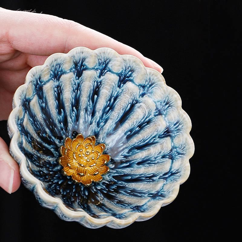 Tasse à thé en céramique chinoise Jian Zhan faite à la main, motif lotus, 80 ml