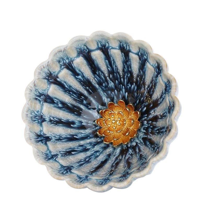 Tasse à thé en céramique chinoise Jian Zhan faite à la main, motif lotus, 80 ml