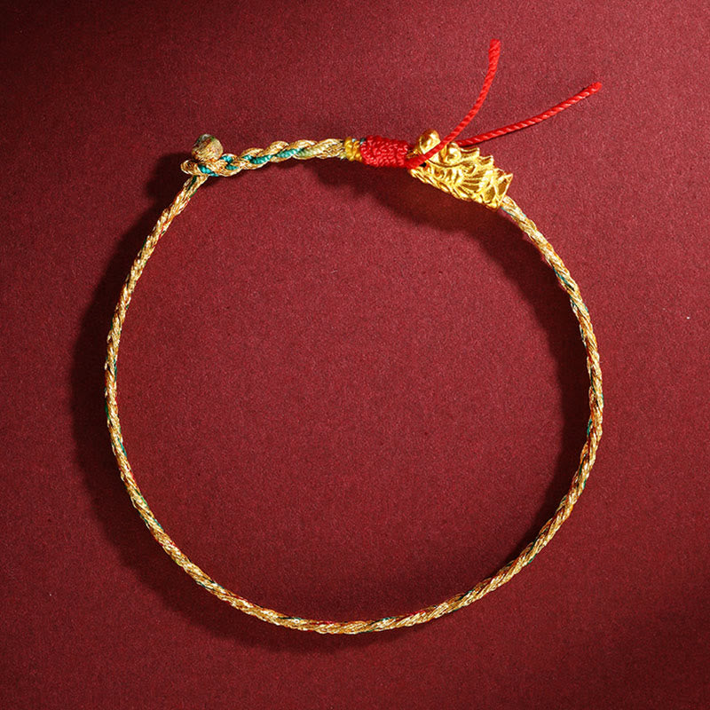 Bracelet tressé dragon coloré fait main 14 cm - 19 cm