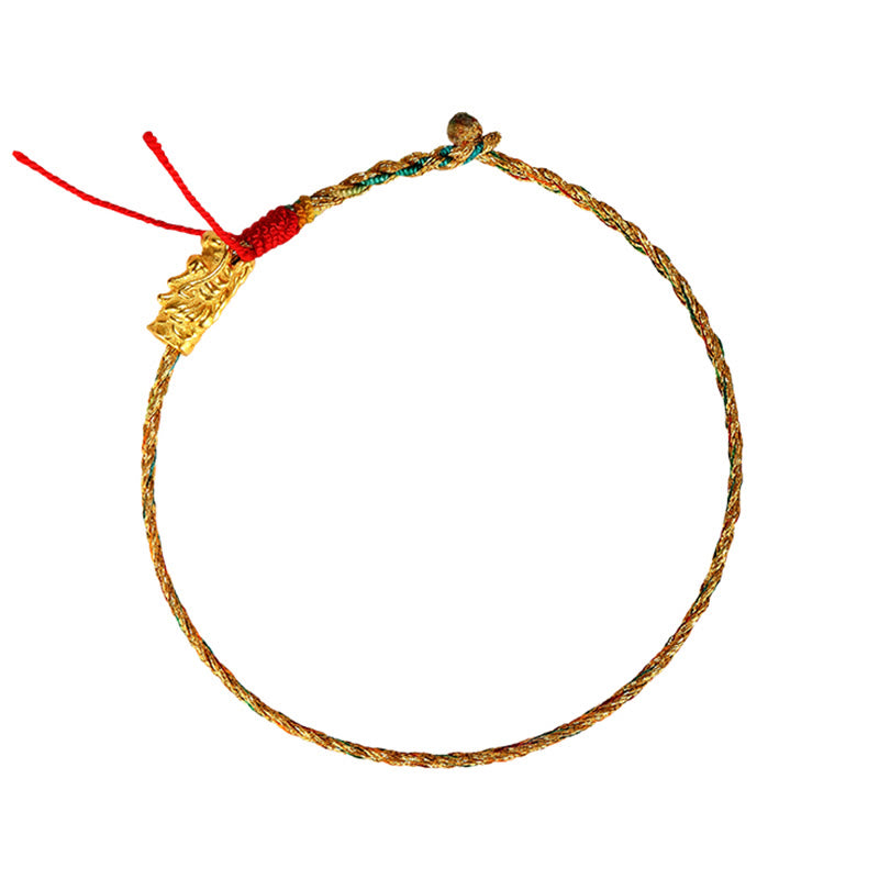 Bracelet tressé dragon coloré fait main 14 cm - 19 cm