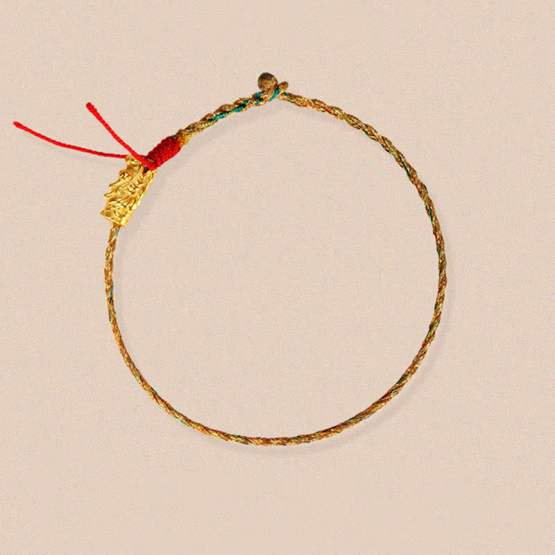 Bracelet tressé dragon coloré fait main 14 cm - 19 cm