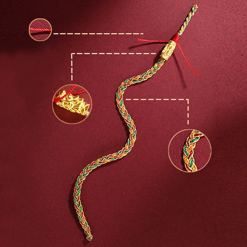 Bracelet tressé dragon coloré fait main 14 cm - 19 cm