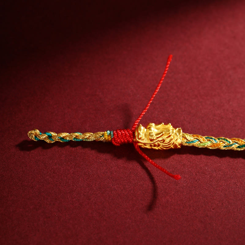 Bracelet tressé dragon coloré fait main 14 cm - 19 cm