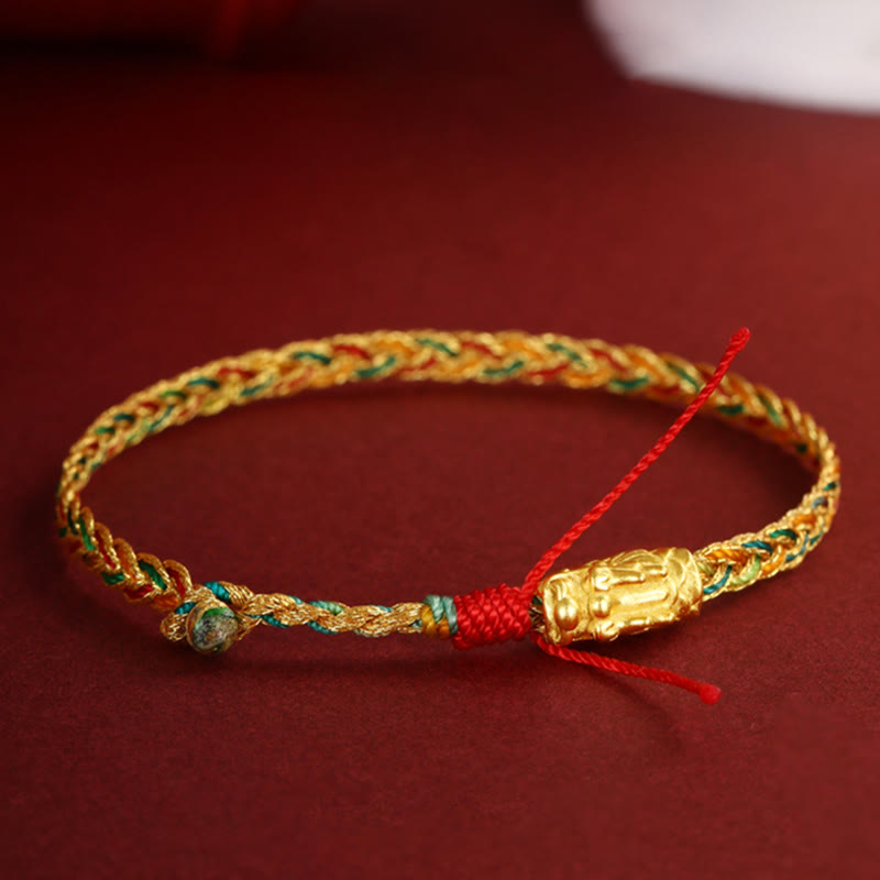 Bracelet tressé dragon coloré fait main 14 cm - 19 cm