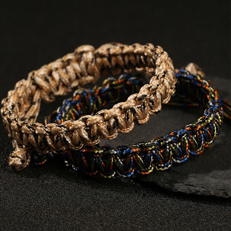 Bracelet Bouddha tressé en corde colorée fait main