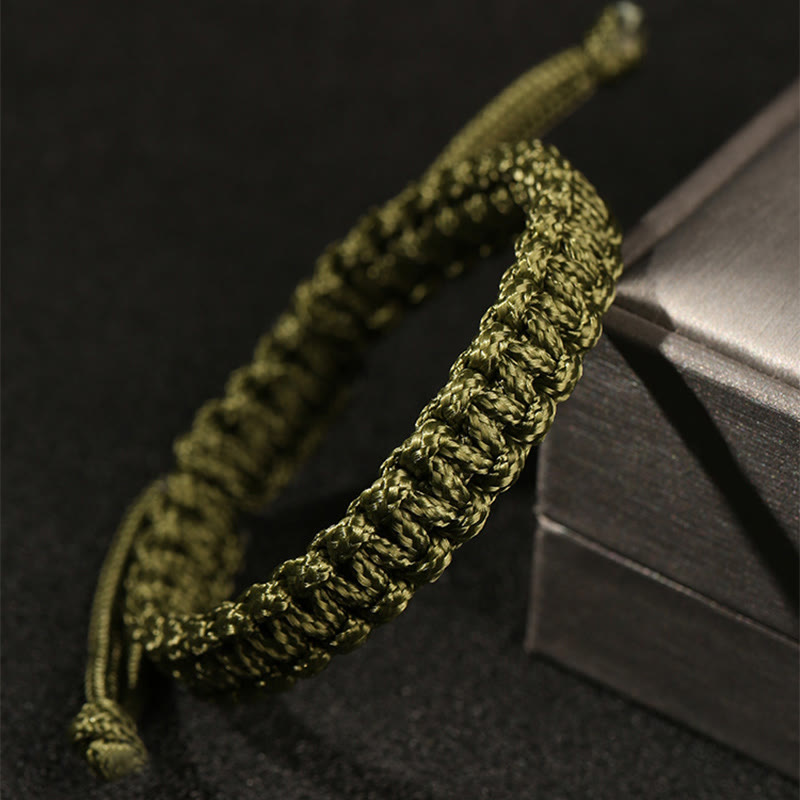 Bracelet Bouddha tressé en corde colorée fait main