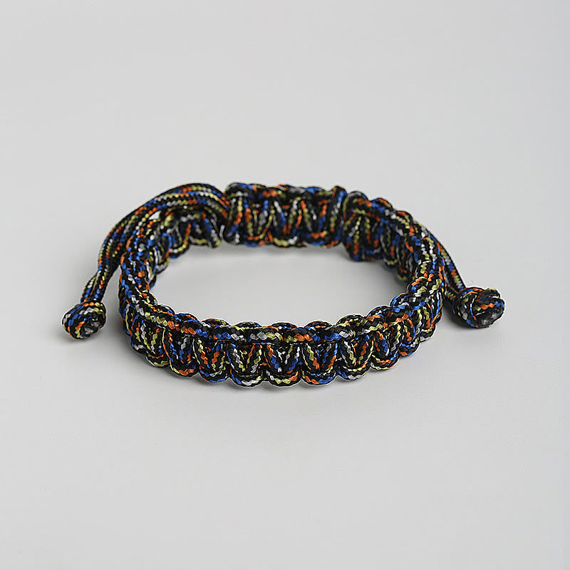 Bracelet Bouddha tressé en corde colorée fait main