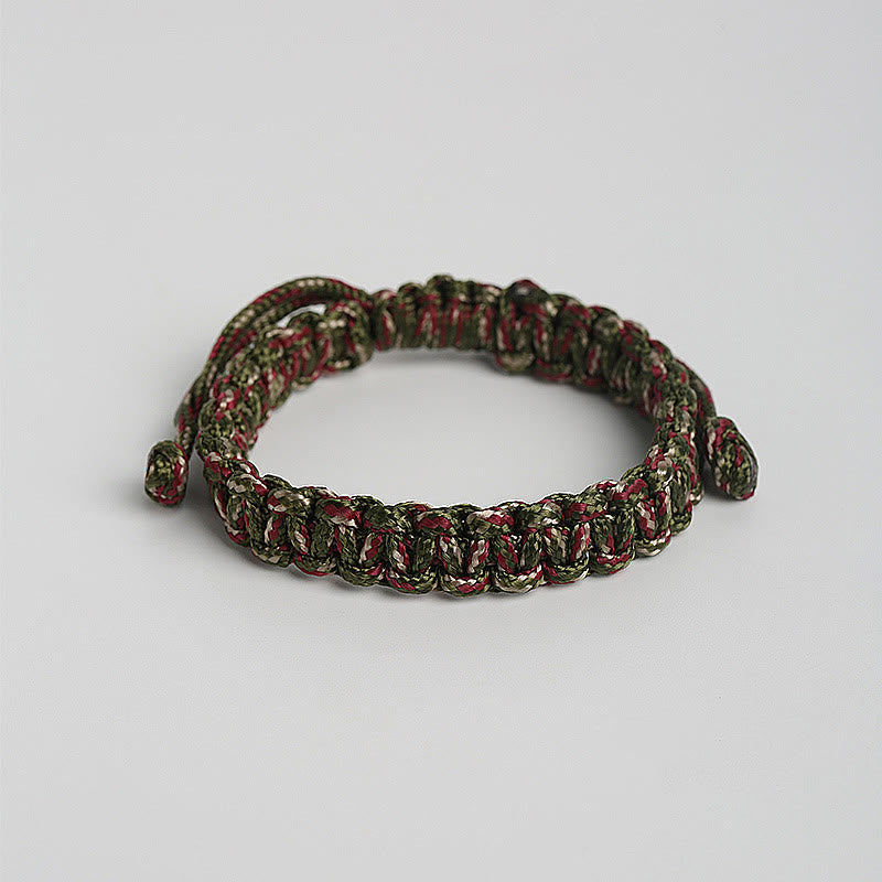 Bracelet Bouddha tressé en corde colorée fait main