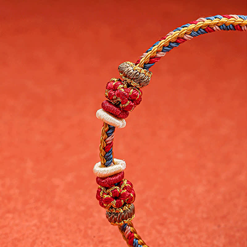 Bracelet porte-bonheur Dunhuang fait main en fil rouge