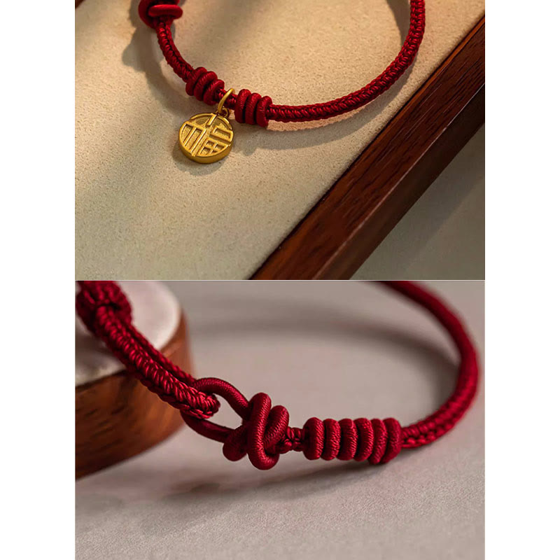 Bracelet fait main à huit fils rouges pour la chance et la protection