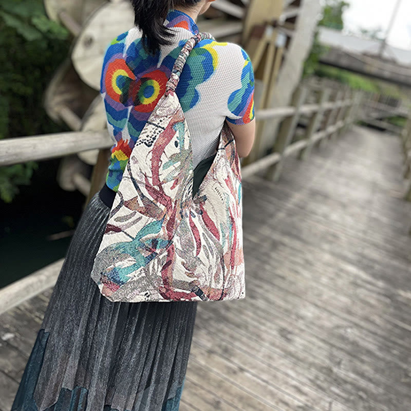 Ensemble de sacs fourre-tout en toile brodés à la main avec motif spirituel