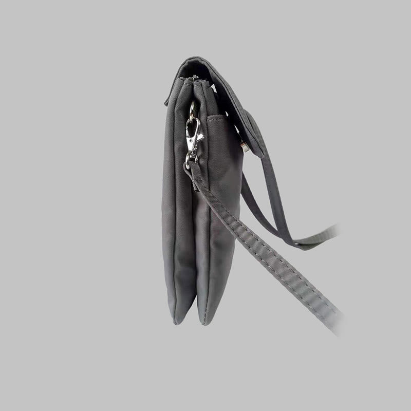 Sac bandoulière imperméable brodé à la main avec fleurs de lotus