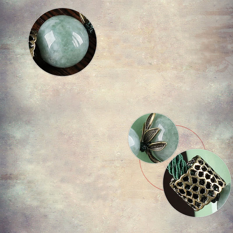 Bracelet porte-bonheur en jade vert fait main | Prospérité et bien-être