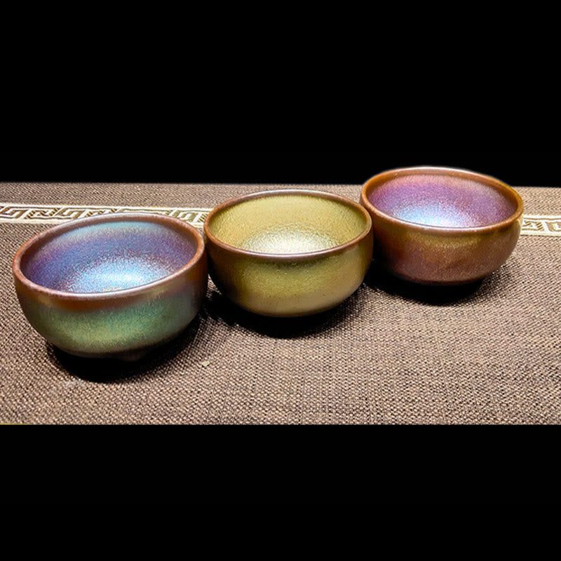 Tasse à thé en céramique Jian Zhan Koi Fish Lotus Leaf 150 ml faite à la main