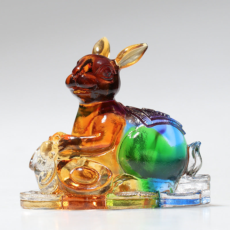 Figurine de dragon chinois en cristal Liuli faite à la main pour la protection et la prospérité