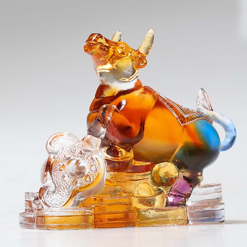 Figurine de dragon chinois en cristal Liuli faite à la main pour la protection et la prospérité