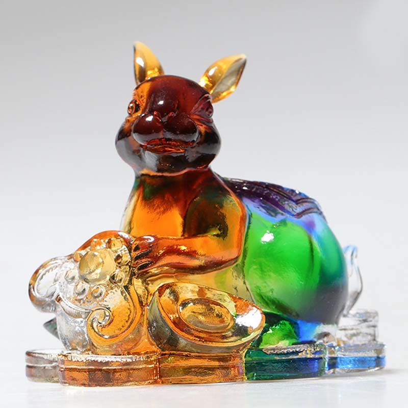 Figurine de dragon chinois en cristal Liuli faite à la main pour la protection et la prospérité