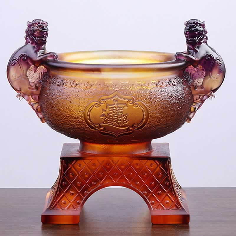 Bol au trésor en cristal PiXiu de Liuli fait à la main, pièce d'art