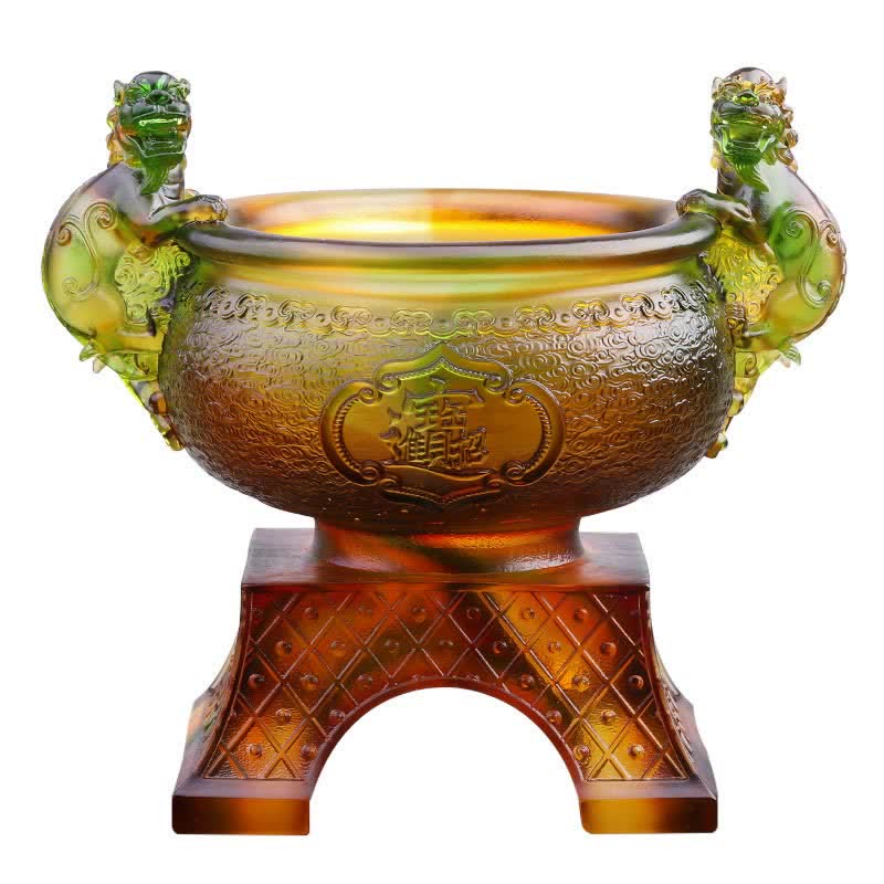 Bol au trésor en cristal PiXiu de Liuli fait à la main, pièce d'art
