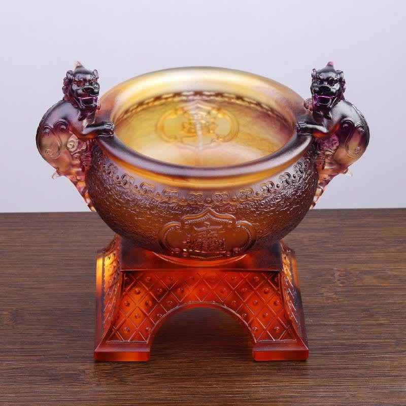 Bol au trésor en cristal PiXiu de Liuli fait à la main, pièce d'art