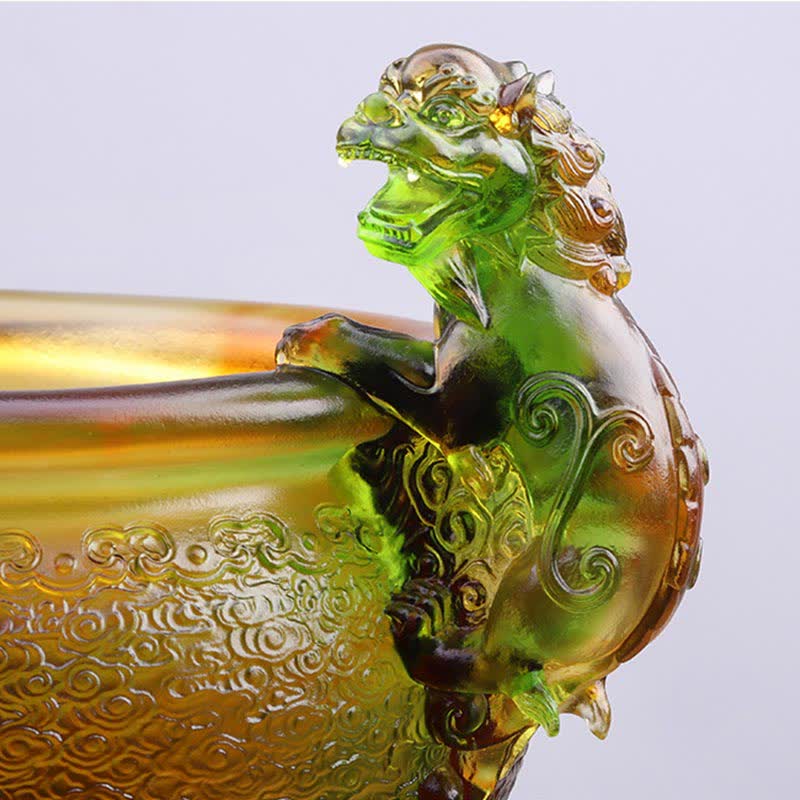 Bol au trésor en cristal PiXiu de Liuli fait à la main, pièce d'art