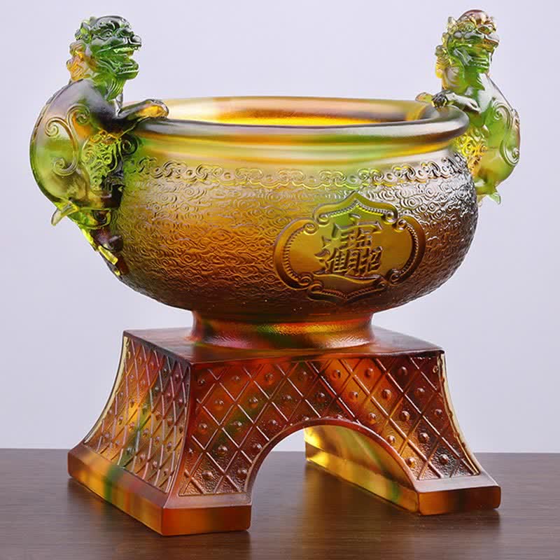 Bol au trésor en cristal PiXiu de Liuli fait à la main, pièce d'art