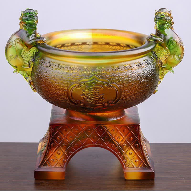 Bol au trésor en cristal PiXiu de Liuli fait à la main, pièce d'art