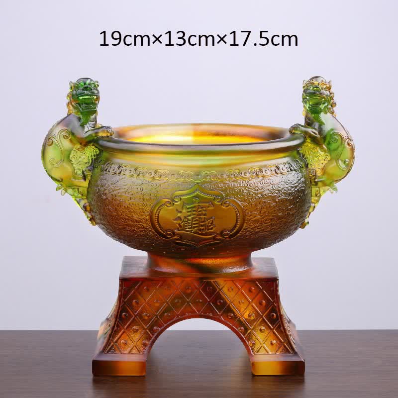 Bol au trésor en cristal PiXiu de Liuli fait à la main, pièce d'art